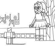 Coloriage Lego Squid Games jeu 1, 2, 3 soleil