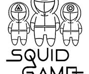 Coloriage Les diff&egrave;rents agents de s&eacute;curit&eacute; de Squid Games