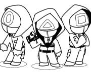 Coloriage Les gardes de Squid Games cartoon