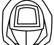 Coloriage Masque Carr&eacute; de Squid Games &agrave; colorier
