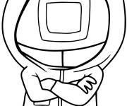 Coloriage Mini agent de s&eacute;curit&eacute; de Squid Game