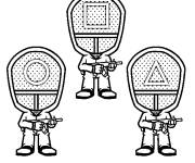 Coloriage Mini soldats en uniformes Squid Games