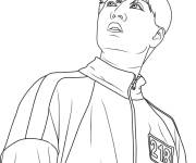 Coloriage Portrait du joueur Cho Sang-woo Squid Game