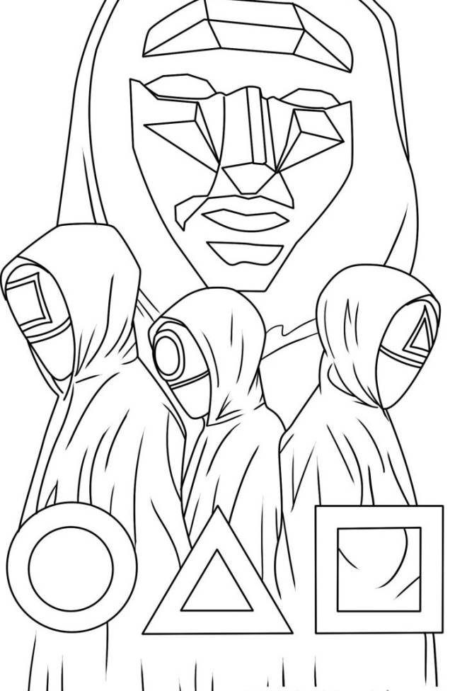Coloriage Squid Game gratuit à imprimer