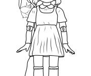 Coloriage Poup&eacute;e robot du premier jeu Squid Games