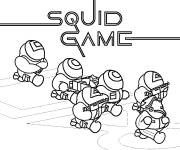 Coloriage Sc&egrave;ne de dessin anim&eacute; Jeu de calamars