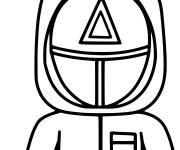 Coloriage Soldat avec masque de triangle de Squid Games
