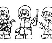 Coloriage Soldats roses de Squid Games