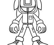 Coloriage Super Sonic en uniforme de garde de Squid Game