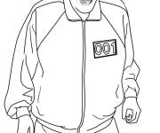 Coloriage Vieil homme cr&eacute;ateur de jeu de calmar 