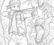 Coloriage Bataille contre les monstres dans Stranger Things