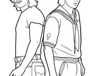 Coloriage Billy Hargrove et Steve Harrington dans Stranger Things 5