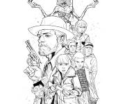 Coloriage Chasser les monstres dans Stranger Things