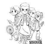 Coloriage Chibi Stranger Things pour enfants