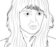 Coloriage Colorie fille de l'&eacute;quipe Strange Things5