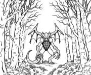 Coloriage Demogorgon dans la foret