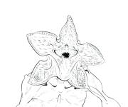 Coloriage Demogorgon en noir et blanc