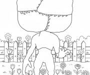 Coloriage Demogorgon parmi les fleurs