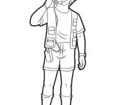 Coloriage et dessins gratuit Dustin de Stranger Things style dessin anim&eacute; à imprimer