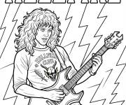 Coloriage Eddie joue au Guitare &Eacute;lectrique
