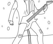 Coloriage Eddie Munson avec son guitare