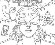 Coloriage Eleven cachant les yeux