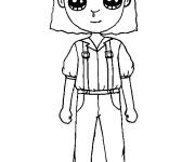 Coloriage et dessins gratuit Eleven de Stranger Things kawaii à imprimer