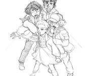 Coloriage Eleven prot&eacute;geant ses amis