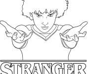 Coloriage Eleven puissant de Stranger Things
