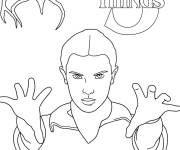 Coloriage Eleven utilise ses pouvoirs dans Stranger Things 5