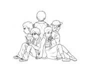 Coloriage Eleven, Will, Dustin et le reste attendant