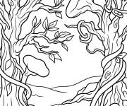 Coloriage Foret abandonn&eacute;e de Strange Things