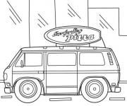 Coloriage Fourgon &agrave; pizza Surfer Boy