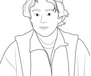 Coloriage Gar&ccedil;on membre des jeunes de Stranger Things