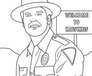 Coloriage Hopper dans Hawkins