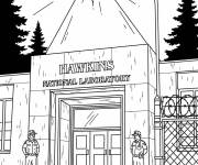 Coloriage Laboratoire national dans la s&eacute;rie Stranger Things