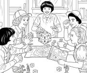 Coloriage Les amis s'amusent Stranger Things