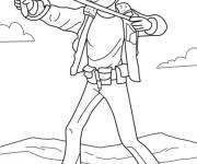 Coloriage Lucas avec une fronde