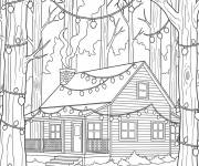 Coloriage Maison des personnages de Stranger Things