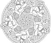 Coloriage Mandala de Robin and Steve Strange Things