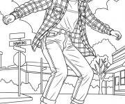 Coloriage Max sur skateboard