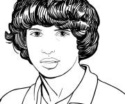 Coloriage Mike Wheeler en noir et blanc