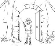 Coloriage Onze de Stranger Things style dessin anim&eacute;