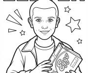 Coloriage Onze tenant des gaufres Eggo