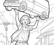 Coloriage Personnages puissant de Stranger Things