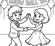 Coloriage Petit Mike et Eleven en dansant