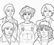 Coloriage Photo des personnages principaux de Stranger Things