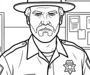 Coloriage Portrait de Hopper le Sherif