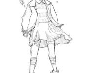 Coloriage Profil de Onze de Stranger Things