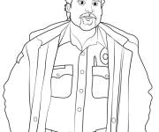 Coloriage Sheriff Strange things en noir et blanc